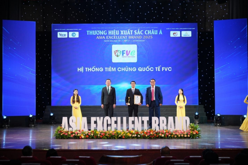 Hệ thống Tiêm chủng Quốc tế FVC được trao tặng Thương Hiệu Uy Tín Hàng Đầu Châu Á 2025